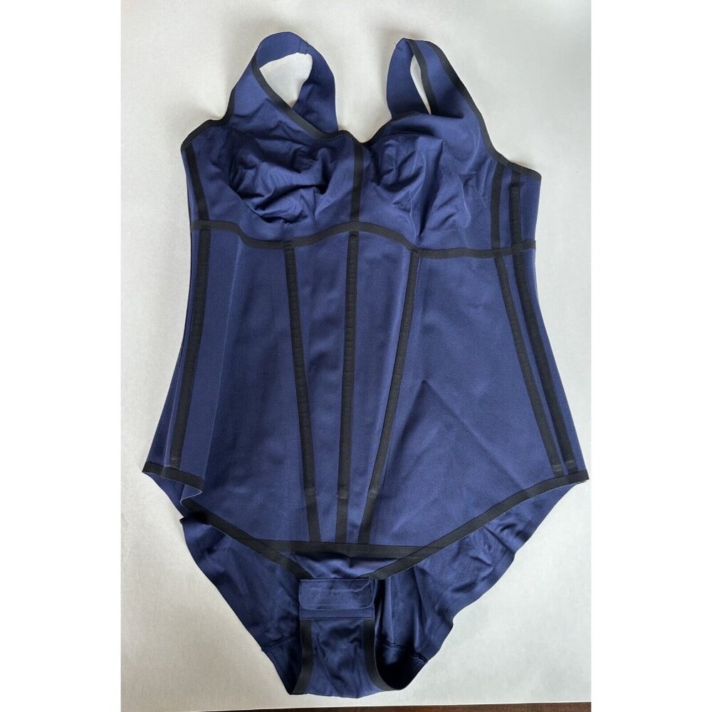 Honeylove Boldness Corset Bodysuit in Blue Black, Sz 2X, Shapewear‎
